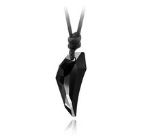 Load image into Gallery viewer, Austrian Crystal The teeth of the Wolf pendant chains long Leather men jewelry necklace 10 colours--149--