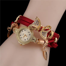 Load image into Gallery viewer, MINHIN Butterfly Retro Bracelet Watches Women Lovely Wedding Quartz Wrist Watches 6 Colors Rhinestone Delicate Female Watch--179--
