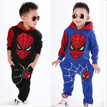 Load image into Gallery viewer, New Baby Boys Spring Autumn Spiderman Sports suit 2 pieces set Tracksuits Kids Clothing sets 100-140cm Casual clothes Coat+Pant--142--