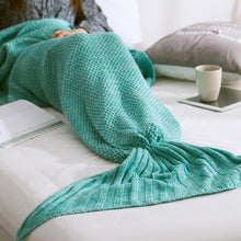 Load image into Gallery viewer, Mermaid Tail Blanket Yarn Knitted Handmade Crochet Mermaid Blanket Kids Throw Bed Wrap Super Soft Sleeping Bed 3 Sizes 1PCS/Lot-33-