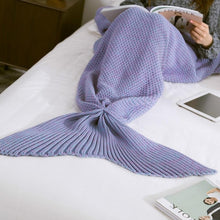 Load image into Gallery viewer, Mermaid Tail Blanket Yarn Knitted Handmade Crochet Mermaid Blanket Kids Throw Bed Wrap Super Soft Sleeping Bed 3 Sizes 1PCS/Lot-33-