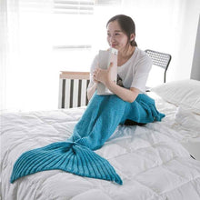 Load image into Gallery viewer, Mermaid Tail Blanket Yarn Knitted Handmade Crochet Mermaid Blanket Kids Throw Bed Wrap Super Soft Sleeping Bed 3 Sizes 1PCS/Lot-33-