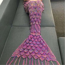 Load image into Gallery viewer, Mermaid Tail blanket Handmade Yarn Knitted Crochet Mermaid Blanket Adult Throw Bed Wrap Super Soft Warm Sleeping Bag 85x190cm- 32-