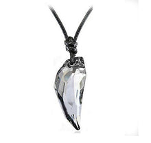 Load image into Gallery viewer, Austrian Crystal The teeth of the Wolf pendant chains long Leather men jewelry necklace 10 colours--149--