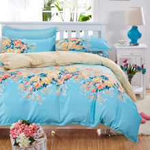Load image into Gallery viewer, Classic bedding set 5 size grey blue flower bed linens 4pcs/set duvet cover set Pastoral bed sheet AB side duvet cover 2018 bed-35-