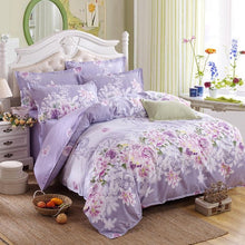 Load image into Gallery viewer, Classic bedding set 5 size grey blue flower bed linens 4pcs/set duvet cover set Pastoral bed sheet AB side duvet cover 2018 bed-35-