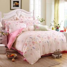 Load image into Gallery viewer, Classic bedding set 5 size grey blue flower bed linens 4pcs/set duvet cover set Pastoral bed sheet AB side duvet cover 2018 bed-35-