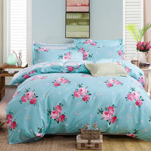 Load image into Gallery viewer, Classic bedding set 5 size grey blue flower bed linens 4pcs/set duvet cover set Pastoral bed sheet AB side duvet cover 2018 bed-35-