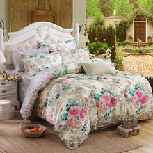 Load image into Gallery viewer, Classic bedding set 5 size grey blue flower bed linens 4pcs/set duvet cover set Pastoral bed sheet AB side duvet cover 2018 bed-35-