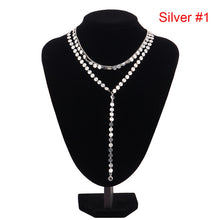 Load image into Gallery viewer, Sexy Multilayer Sequins Rhinestone Tassel Pendants Chain Necklace Choker Collar Women Jewelry --162--
