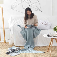 Load image into Gallery viewer, Mermaid Tail Blanket Yarn Knitted Handmade Crochet Mermaid Blanket Kids Throw Bed Wrap Super Soft Sleeping Bed 3 Sizes 1PCS/Lot-33-