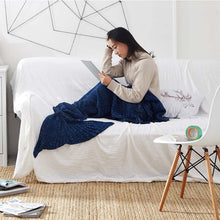 Load image into Gallery viewer, Mermaid Tail Blanket Yarn Knitted Handmade Crochet Mermaid Blanket Kids Throw Bed Wrap Super Soft Sleeping Bed 3 Sizes 1PCS/Lot-33-