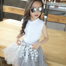 Load image into Gallery viewer, 2017 Girls Clothing Sets Summer Lace Fashion Style Baby Clothes For Girls T-Shirt + Skirts 2Pcs Kids Flower Cupcake Cute Skirt--127--