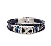 Load image into Gallery viewer, ZOSHI Wholesale Cuff braided Wrap Bracelet &amp; Bangles Men Jewelry Pirate Genuine Leather Anchor Bracelets Vintage Men's Jewelry--148--
