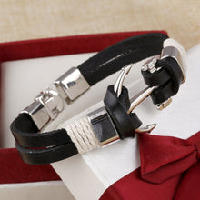 Load image into Gallery viewer, ZOSHI Wholesale Cuff braided Wrap Bracelet &amp; Bangles Men Jewelry Pirate Genuine Leather Anchor Bracelets Vintage Men's Jewelry--148--
