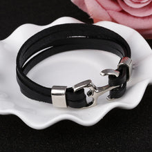 Load image into Gallery viewer, ZOSHI Wholesale Cuff braided Wrap Bracelet &amp; Bangles Men Jewelry Pirate Genuine Leather Anchor Bracelets Vintage Men's Jewelry--148--