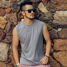 Load image into Gallery viewer, Summer Fitness Men Tank Top sleeveless vest men cotton tank top t-shirt men Singlet Mens Bodybuilding casual Brand Clothing--118--