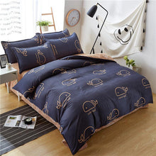 Load image into Gallery viewer, Classic bedding set 5 size grey blue flower bed linens 4pcs/set duvet cover set Pastoral bed sheet AB side duvet cover 2018 bed-35-