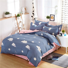 Load image into Gallery viewer, Classic bedding set 5 size grey blue flower bed linens 4pcs/set duvet cover set Pastoral bed sheet AB side duvet cover 2018 bed-35-