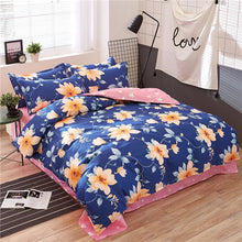 Load image into Gallery viewer, Classic bedding set 5 size grey blue flower bed linens 4pcs/set duvet cover set Pastoral bed sheet AB side duvet cover 2018 bed-35-