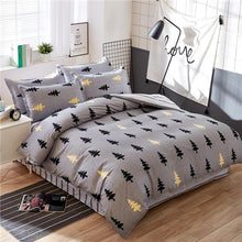 Load image into Gallery viewer, Classic bedding set 5 size grey blue flower bed linens 4pcs/set duvet cover set Pastoral bed sheet AB side duvet cover 2018 bed-35-