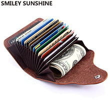 Load image into Gallery viewer, SMILEY SUNSHINE Genuine Leather Unisex Business Card Holder Wallet Bank Credit Card Case ID Holders Women cardholder porte carte -6-