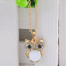 Load image into Gallery viewer, LNRRABC Women Sweater Chain Necklace Owl Design Rhinestones Crystal Pendant Necklaces Jewelry Clothing Accessories Drop Shipping--166--