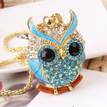 Load image into Gallery viewer, LNRRABC Women Sweater Chain Necklace Owl Design Rhinestones Crystal Pendant Necklaces Jewelry Clothing Accessories Drop Shipping--166--