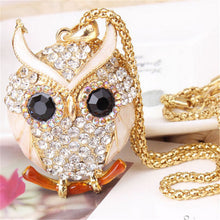 Load image into Gallery viewer, LNRRABC Women Sweater Chain Necklace Owl Design Rhinestones Crystal Pendant Necklaces Jewelry Clothing Accessories Drop Shipping--166--