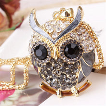 Load image into Gallery viewer, LNRRABC Women Sweater Chain Necklace Owl Design Rhinestones Crystal Pendant Necklaces Jewelry Clothing Accessories Drop Shipping--166--