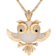 Load image into Gallery viewer, LNRRABC Women Sweater Chain Necklace Owl Design Rhinestones Crystal Pendant Necklaces Jewelry Clothing Accessories Drop Shipping--166--