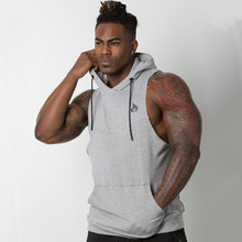 Load image into Gallery viewer, Mens Gyms Hoodie Singlets Sweatshirts sleeveless hoodies Stringer Bodybuilding Fitness male waistcoat Shirts Casual hoodies--112--