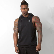 Load image into Gallery viewer, Mens Gyms Hoodie Singlets Sweatshirts sleeveless hoodies Stringer Bodybuilding Fitness male waistcoat Shirts Casual hoodies--112--