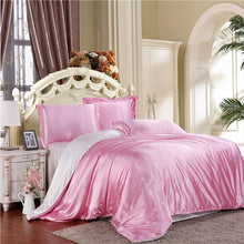 Load image into Gallery viewer, HOT! 100% pure satin silk bedding set,Home Textile Full/Queen/King size bed sheet,bedclothes,duvet cover flat sheet pillowcases-36-
