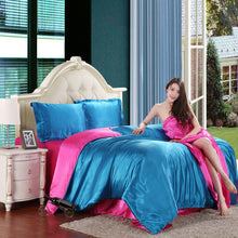 Load image into Gallery viewer, HOT! 100% pure satin silk bedding set,Home Textile Full/Queen/King size bed sheet,bedclothes,duvet cover flat sheet pillowcases-36-
