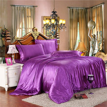 Load image into Gallery viewer, HOT! 100% pure satin silk bedding set,Home Textile Full/Queen/King size bed sheet,bedclothes,duvet cover flat sheet pillowcases-36-