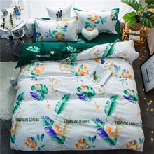 Load image into Gallery viewer, Classic bedding set 5 size grey blue flower bed linens 4pcs/set duvet cover set Pastoral bed sheet AB side duvet cover 2018 bed-35-