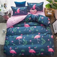 Load image into Gallery viewer, Classic bedding set 5 size grey blue flower bed linens 4pcs/set duvet cover set Pastoral bed sheet AB side duvet cover 2018 bed-35-