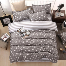 Load image into Gallery viewer, Classic bedding set 5 size grey blue flower bed linens 4pcs/set duvet cover set Pastoral bed sheet AB side duvet cover 2018 bed-35-