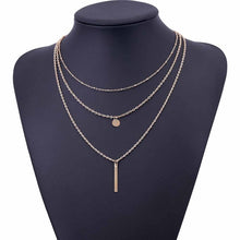 Load image into Gallery viewer, ALIUTOM 2017 Women's Fashion Jewelry Colar 1pc European Simple Gold Silver Plated Multi Layers Bar Coin Necklace Clavicle Chains--160--
