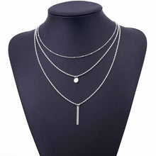 Load image into Gallery viewer, ALIUTOM 2017 Women's Fashion Jewelry Colar 1pc European Simple Gold Silver Plated Multi Layers Bar Coin Necklace Clavicle Chains--160--