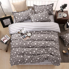 Load image into Gallery viewer, Classic bedding set 5 size grey blue flower bed linens 4pcs/set duvet cover set Pastoral bed sheet AB side duvet cover 2018 bed-35-