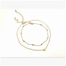 Load image into Gallery viewer, New Silver Gold Color Jewelry Love Heart Necklaces &amp; Pendants Double Chain Choker Necklace Collar Women Statement Jewelry--168--