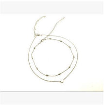 Load image into Gallery viewer, New Silver Gold Color Jewelry Love Heart Necklaces &amp; Pendants Double Chain Choker Necklace Collar Women Statement Jewelry--168--