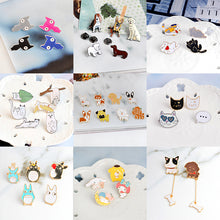 Load image into Gallery viewer, Miss Zoe 2~8pcs/set Cat Dog Hippo Kitten Puppy Totoro Brooch Button Pins Denim Jacket Pin Badge Animal Jewelry Gift for Kids--172--