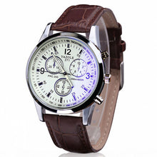 Load image into Gallery viewer, Fashion Faux Leather Mens Analog Quarts Watches Blue Ray Men Wrist Watch 2018 Mens Watches Top Brand Luxury Casual Watch Clock--188--