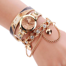 Load image into Gallery viewer, 2018 New Fashion Unisex Woman Leather Rhinestone Rivet Chain Quartz Bracelet Wrist watches ladies watch dropshipping --192--