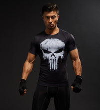 Load image into Gallery viewer, Short Sleeve 3D T Shirt Men T-Shirt Male Crossfit Tee Captain America Superman tshirt Men Fitness Compression Shirt Punisher --117--