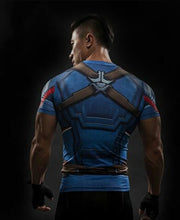 Load image into Gallery viewer, Short Sleeve 3D T Shirt Men T-Shirt Male Crossfit Tee Captain America Superman tshirt Men Fitness Compression Shirt Punisher --117--