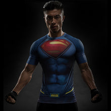 Load image into Gallery viewer, Short Sleeve 3D T Shirt Men T-Shirt Male Crossfit Tee Captain America Superman tshirt Men Fitness Compression Shirt Punisher --117--